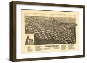 Jamestown, North Dakota - Panoramic Map-Lantern Press-Framed Art Print