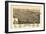 Jamestown, North Dakota - Panoramic Map-Lantern Press-Framed Art Print