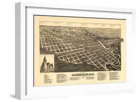 Jamestown, North Dakota - Panoramic Map-Lantern Press-Framed Art Print