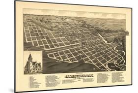 Jamestown, North Dakota - Panoramic Map-Lantern Press-Mounted Art Print