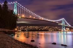 Lions Gate Bridge in Vancouver at Night-JamesWheeler-Photographic Print