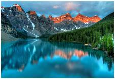 Mountain Reflection in Lake Minnewanka-JamesWheeler-Photographic Print
