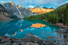 Moraine Lake Sunrise Colorful Landscape-JamesWheeler-Framed Poster