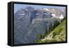 Jammer Bus on the Going-To-The-Sun Road in Glacier, Montana, USA-David R. Frazier-Framed Stretched Canvas