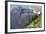 Jammer Bus on the Going-To-The-Sun Road in Glacier, Montana, USA-David R. Frazier-Framed Photographic Print