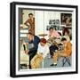 "Jammin with Dad" December 1, 1956-John Falter-Framed Giclee Print