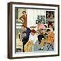 "Jammin with Dad" December 1, 1956-John Falter-Framed Giclee Print