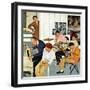 "Jammin with Dad" December 1, 1956-John Falter-Framed Giclee Print