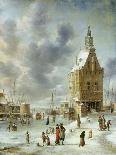 The Pole House and the New Bridge to the Ijkant Amsterdam in Winter, Seen from the Damrak-Jan Abrahamsz. Beerstraten-Art Print