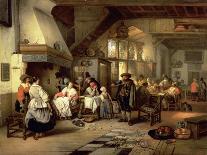 Interior of a Tavern with a Blind Fiddler, 1844-Jan August Hendrik Leys-Stretched Canvas