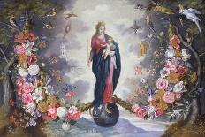 The Virgin and Child Surrounded by a Garland-Jan Brueghel and Hendrik van Balen-Giclee Print