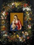 Virgin and Child with Angels Amonst a Garland of Flowers, Medaillon Rubens-Jan Brueghel the Elder-Giclee Print