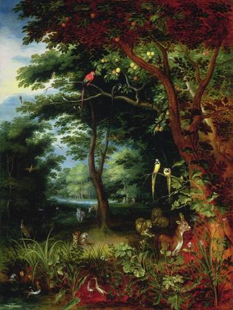 Paradise Scene with Adam and Eve