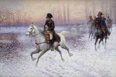 Napoleon at the Head of a Troop of Cavalry-Jan Chelminski-Framed Stretched Canvas