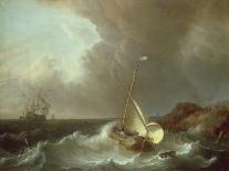 Galleon in Stormy Seas-Jan Claes Rietschoof-Framed Stretched Canvas