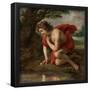 Jan Cossiers / 'Narcissus', Flemish School, Oil on canvas, 97 cm x 93 cm, P01465.-JAN COSSIERS-Framed Poster
