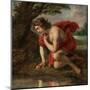 Jan Cossiers / 'Narcissus', Flemish School, Oil on canvas, 97 cm x 93 cm, P01465.-JAN COSSIERS-Mounted Poster
