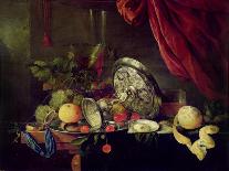 A Pie on a Pewter Plate, a Partly Peeled Lemon, a Silver Spoon on a Pewter Plate, Crayfish and…-Jan Davidsz de Heem-Giclee Print