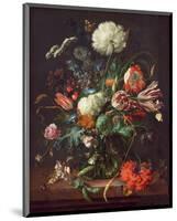 Jan Davidsz de Heem, Vase of Flowers-Dutch Florals-Mounted Art Print