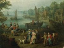 Port and Fishermen-Jan Frans Beschey-Giclee Print