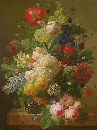Flowers in a Vase on a Marble Console Table, 1816