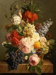 Vase de fleurs, raisins et pêches-Jan Frans van Dael-Giclee Print