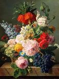 Vase de fleurs, raisins et pêches-Jan Frans van Dael-Giclee Print