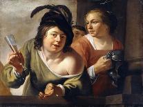 A Young Toper and a Serving Maid Drinking on a Balcony-Jan Gerritsz. van Bronckhorst-Giclee Print