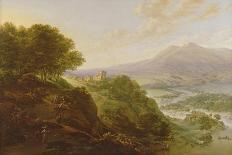 Mountainous River Landscape with Peasants Resting by a Path-Jan Griffier-Giclee Print