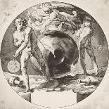 Mercury and Minerva Arm a Hero with a Bull's Hide and a Laurel Wreath, 1604-Jan Harmensz Muller-Framed Giclee Print