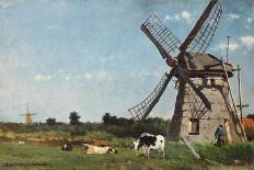 Landscape with Windmill near Schiedam. 1873-Jan Hendrik Weissenbruch-Framed Giclee Print