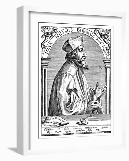 Jan Hus, from 'Weltgeschichte' by Professor Dr J von Pfluck-Harttung-Theodore de Bry-Framed Giclee Print