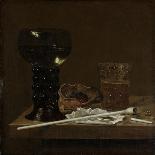 Still Life with Roemer, Flute Glass, Earthenware Jug and Pipes-Jan Jansz Van De Velde III-Art Print