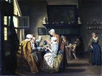 Bourgeois Interior with Ladies Drinking Tea, a Man Reading by the Fireplace-Jan Josef the Elder Horemans-Mounted Giclee Print