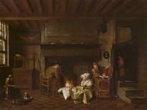 Interior Scene, next to the Chimney (Oil on Canvas)-Jan Josef the Elder Horemans-Giclee Print