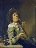 Man Smoking a Pipe and an Empty Wineglass-Jan Miense Molenaer-Framed Giclee Print