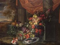 Still Life of Fruit in a Landscape Setting-Jan Pauwel the Elder Gillemans-Stretched Canvas