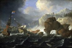 Ships in distress on a coast-Jan Peeters-Giclee Print