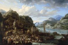 Jan Peeters / 'A sea port', ca. 1640, Flemish School, Oil on copper, 70 cm x 86 cm, P02128.-JAN PEETERS-Poster