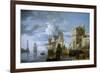 Jan Peeters / 'A sea port', ca. 1640, Flemish School, Oil on copper, 70 cm x 86 cm, P02128.-JAN PEETERS-Framed Premium Giclee Print