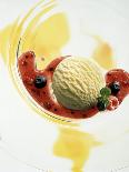 A Scoop of Vanilla Ice Cream with Berry Sauce-Jan-peter Westermann-Photographic Print