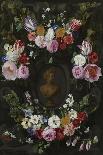 Garland of Flowers Surrounding a Bust of Flora-Jan Philip Van Thielen-Mounted Art Print
