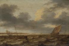 Ships in a Storm on a Rocky Coast, 1614-1618-Jan Porcellis-Mounted Giclee Print