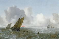 Ships in a Storm on a Rocky Coast, 1614-1618-Jan Porcellis-Mounted Giclee Print