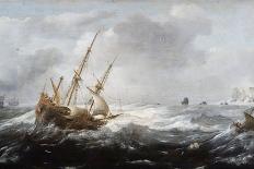 Ships in a Storm on a Rocky Coast, 1614-1618-Jan Porcellis-Mounted Giclee Print