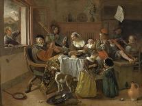 'A Young Woman playing a Harpsichord to a Young Man', 1659-Jan Steen-Giclee Print