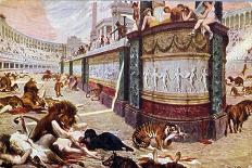 Postcard Depicting the Bloody Games in the Arena in Rome, Illustration from "Quo Vadis," 1910-Jan Styka-Giclee Print