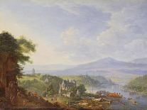 A Capriccio River Landscape, C.1700 (Oil on Copper)-Jan The Elder Griffier-Stretched Canvas