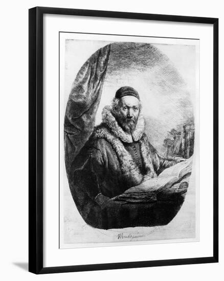 Jan Uytenbogaert, Preacher of the Remonstrants, 1635 (Etching)-Rembrandt van Rijn-Framed Giclee Print