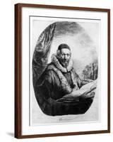 Jan Uytenbogaert, Preacher of the Remonstrants, 1635 (Etching)-Rembrandt van Rijn-Framed Giclee Print